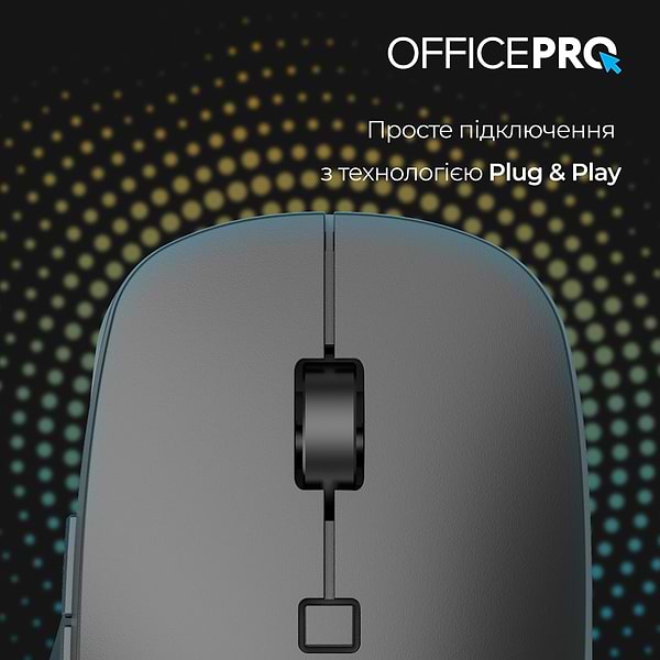 Фото - Миша бездротова OfficePro Silent Click Ergonomic Wireless Black (M305B)