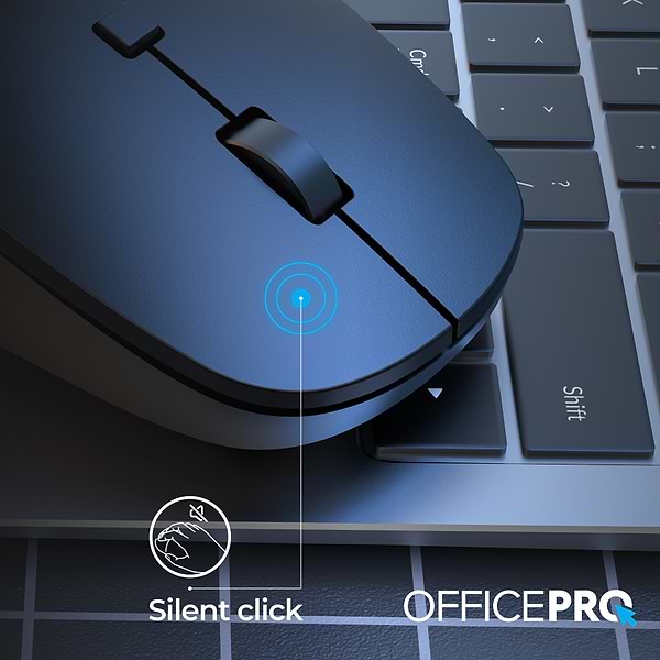 Фото - Миша бездротова OfficePro Silent Click Ergonomic Wireless Black (M305B)