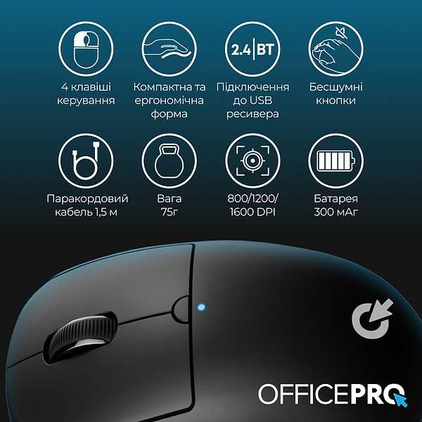 Фото - Миша бездротова OfficePro M307B Wireless
