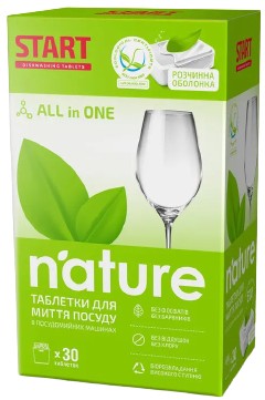 Таблетка для посудомийної машини Start NATURE 30 шт - Фото 1