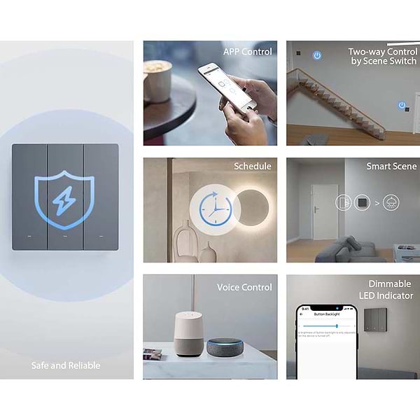 Фото - Беспроводной выключатель Sonoff M5-3C-80