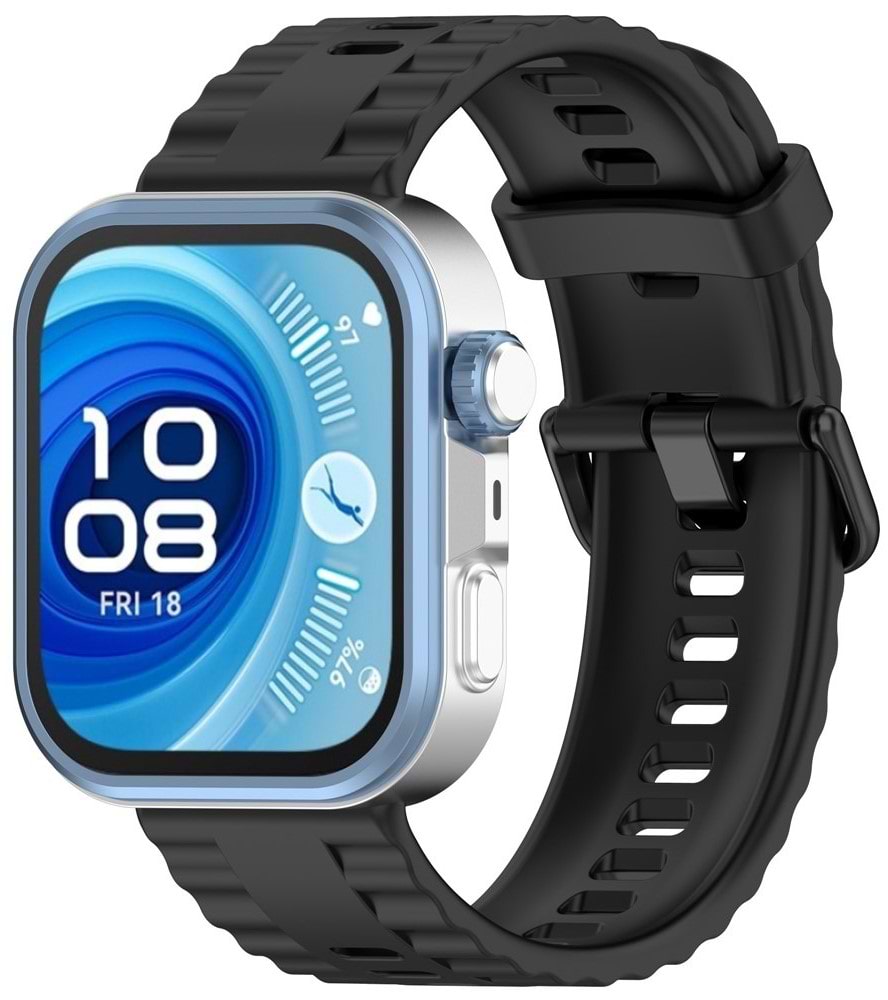 Ремешок для смарт-часов BeCover Ribbed Tape for Huawei Watch Fit 3 / Fit 4 / Fit 4 Pro Black (714112) - Фото 1