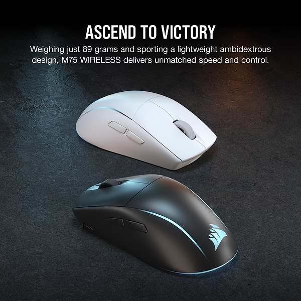 Фото - Мышь беспроводная игровая Corsair M75 WIRELESS Lightweight RGB Gaming White (CH-931D011-EU)