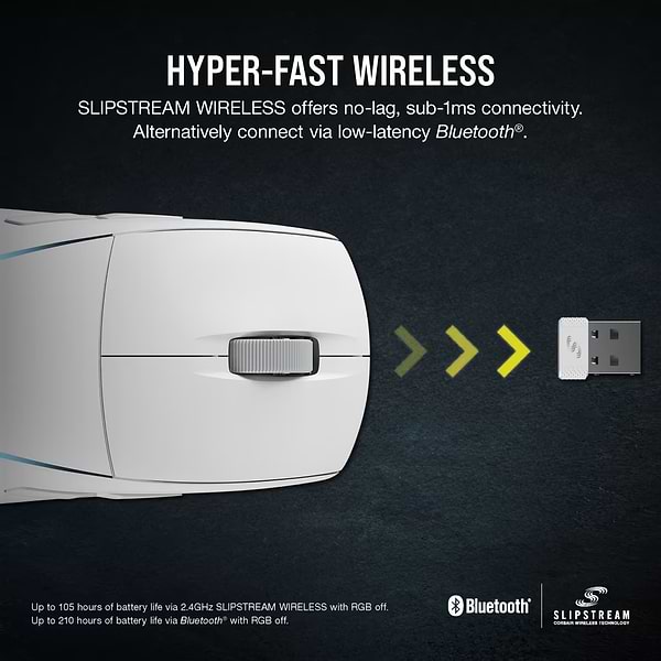 Фото - Мышь беспроводная игровая Corsair M75 WIRELESS Lightweight RGB Gaming White (CH-931D011-EU)