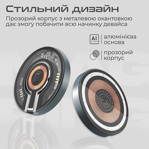 Фото - Бездротовий зарядний пристрій Promate magring