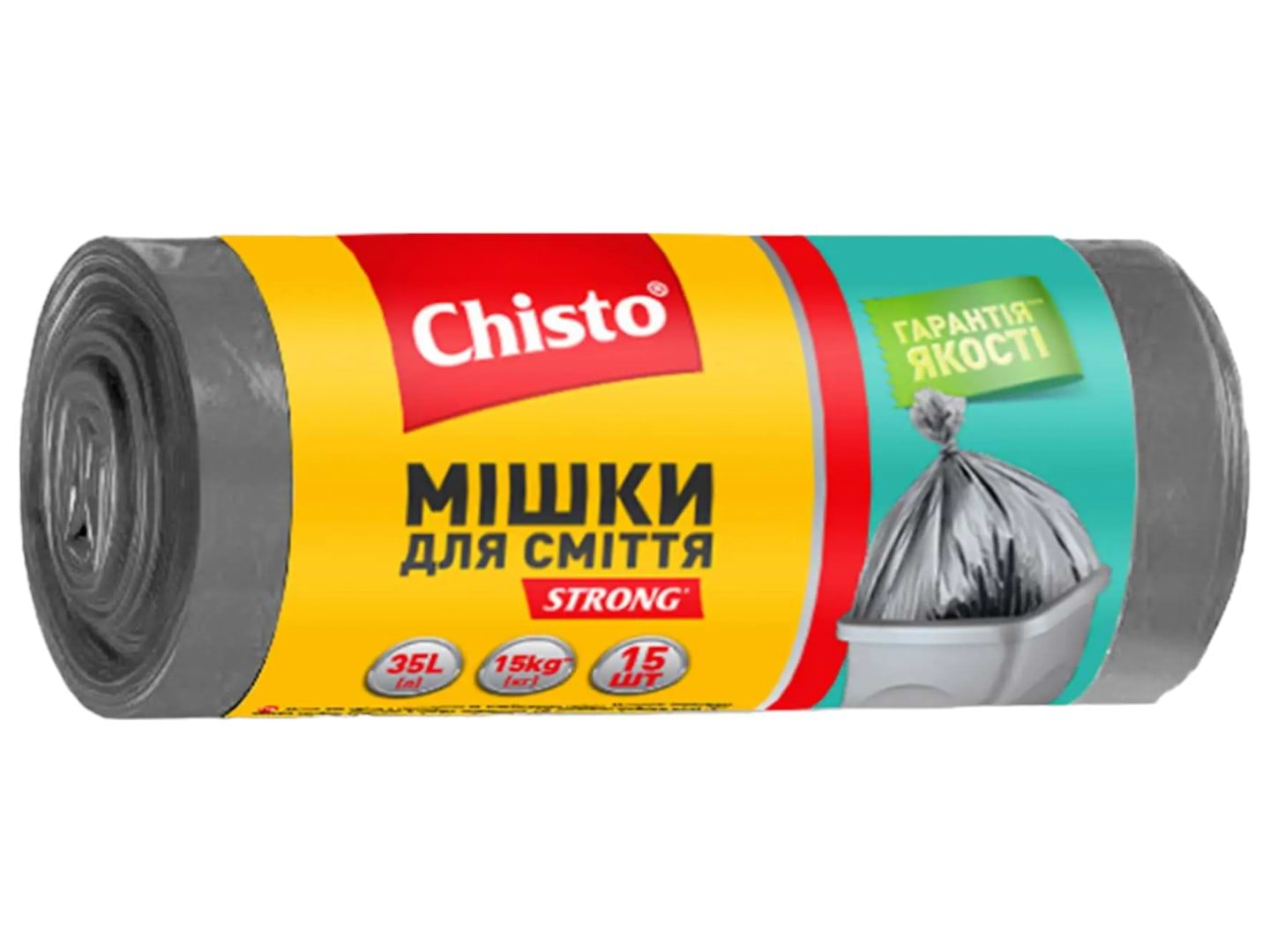 Пакет для сміття Chisto Strong 35лх15 шт. (4823098407775) - Фото 1