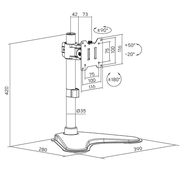 Фото - Кріплення настільне OfficePro M099B Black