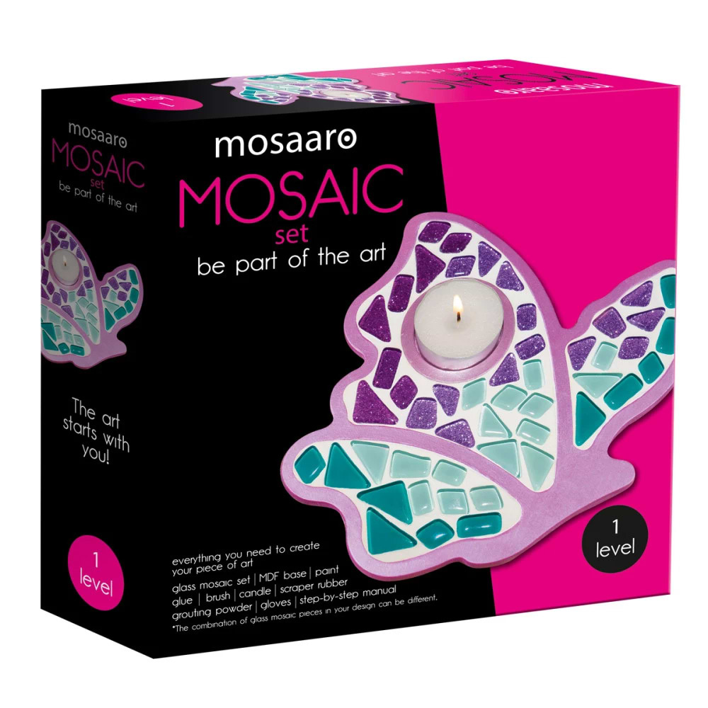 Стеклянная мозаика Mosaaro Подсвечник. Бабочка (MA1004)