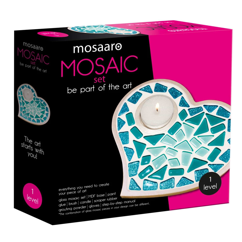 Стеклянная мозаика Mosaaro Подсвечник. Сердце (MA1011)