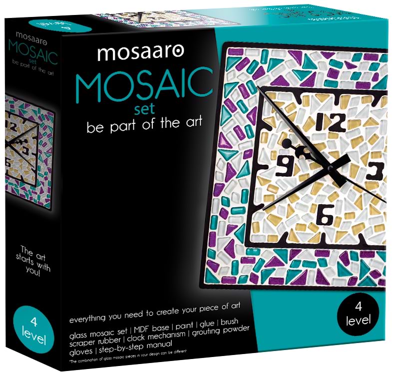 Стеклянная мозаика Mosaaro Square clock Часы (квадратные) (MA4002)