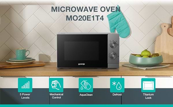 Фото - Мікрохвильова піч (НВЧ) Gorenje MO20E1T4