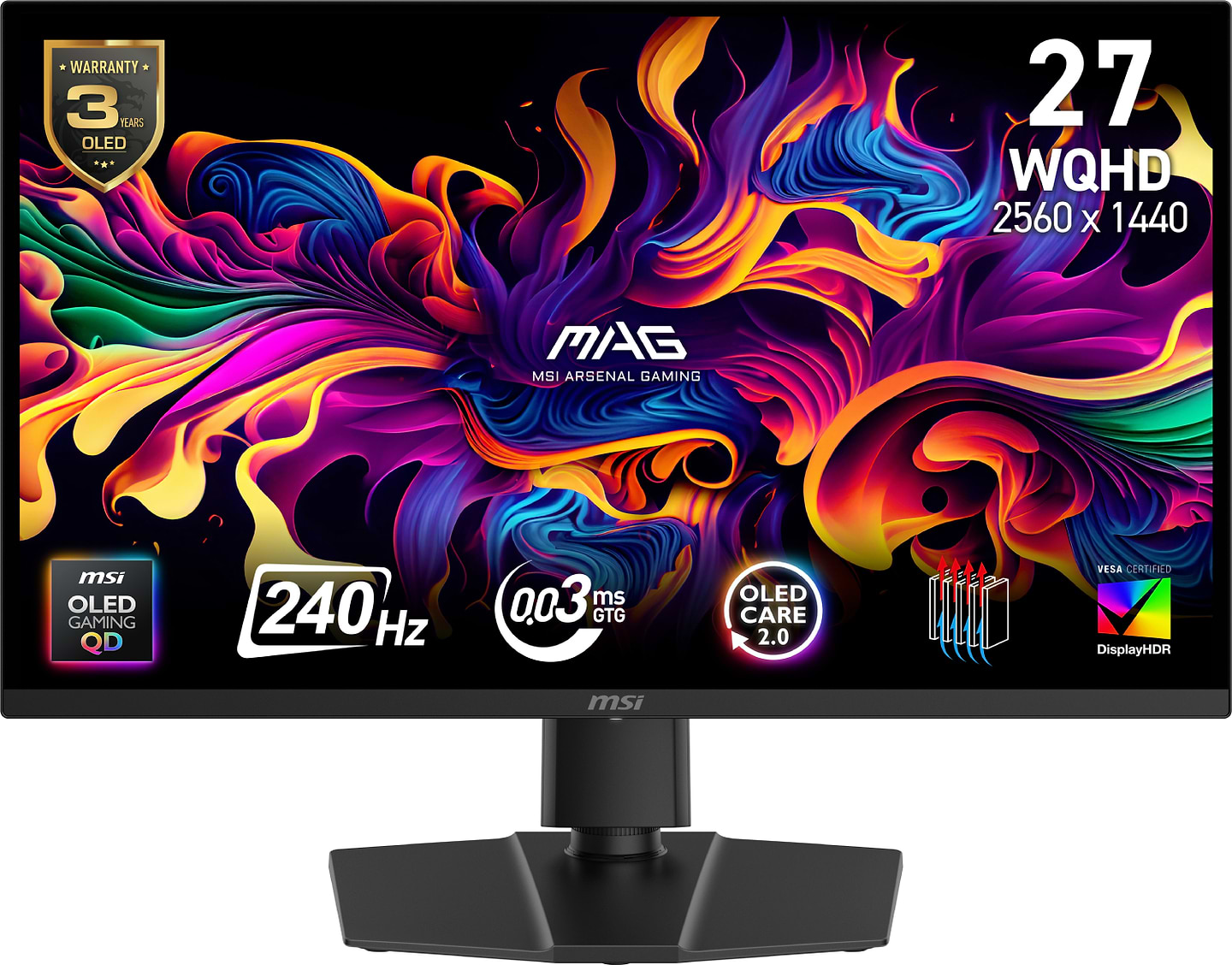Монітор ігровий MSI MAG 271QP QD-OLED X24 - Фото 1