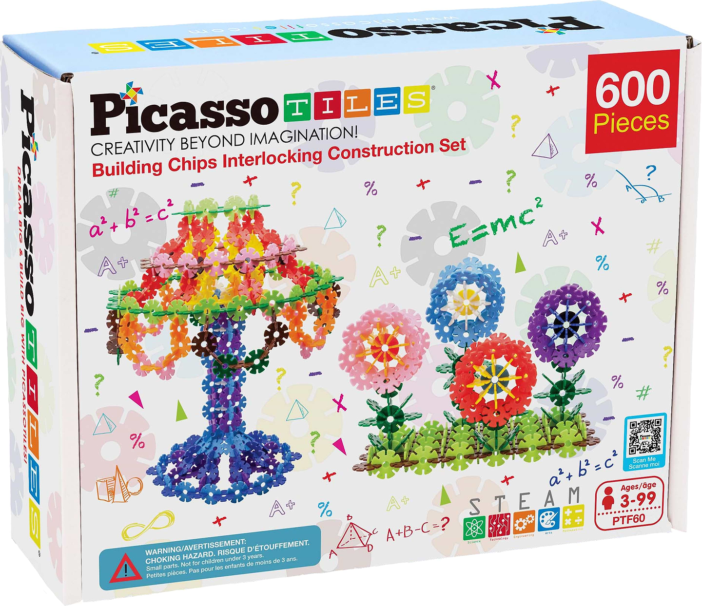 Пластиковий конструктор Picasso Tiles 3D CONSTRUCTION BUILDING SET на 600 дет. (817338022693)