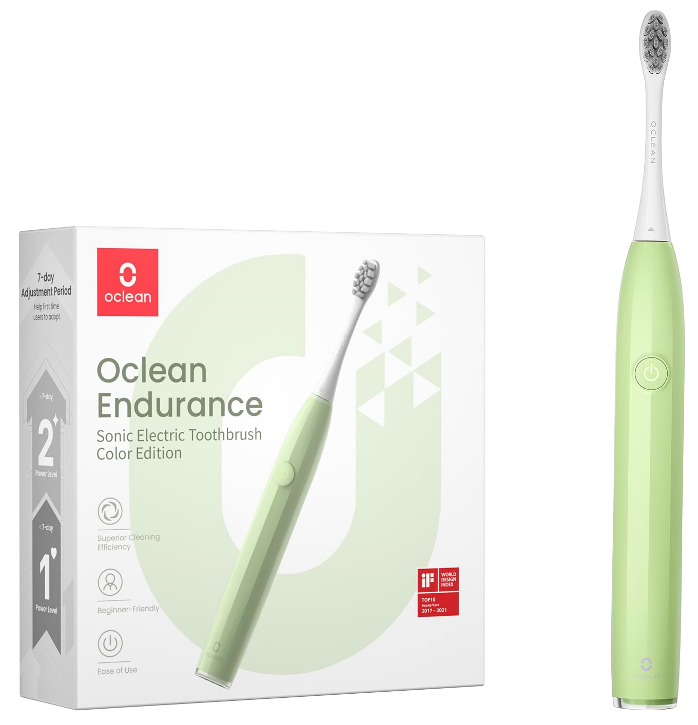 Зубная щетка электрическая Oclean Endurance Color Edition Green (6970810552447) - Фото 1