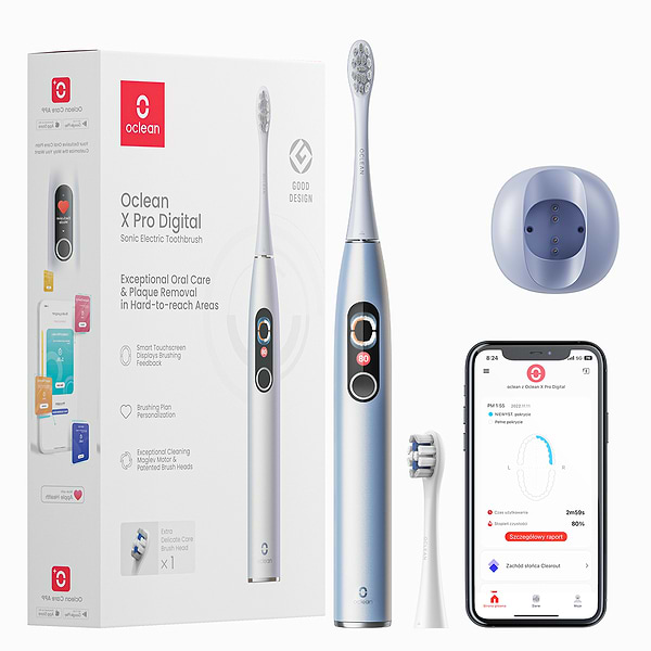 Фото - Уценка - Зубная щетка электрическая Oclean X Pro Digital Electric Toothbrush Glamour Silver (6970810552560)