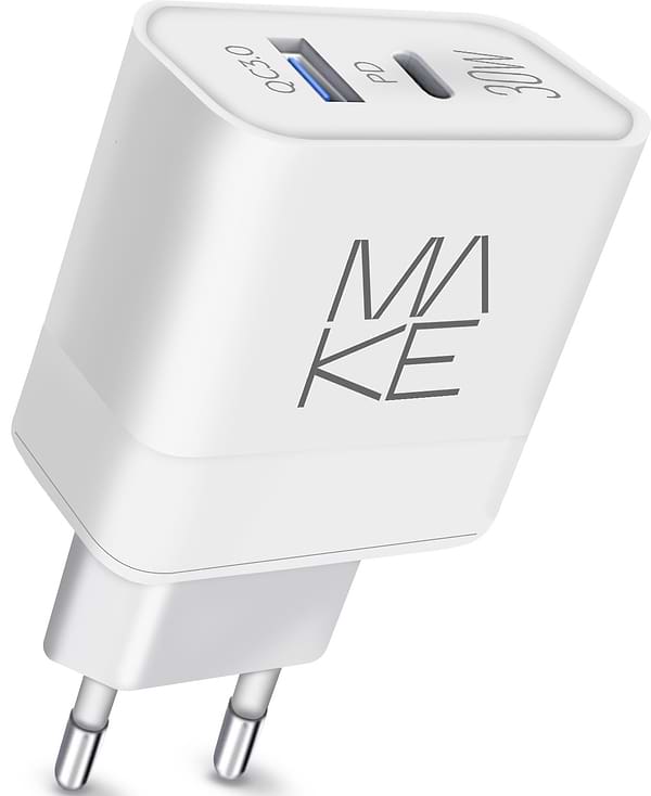 Фото - Мережевий зарядний пристрій MAKE 30W GaN PD+QC White (MCW-327PWH)