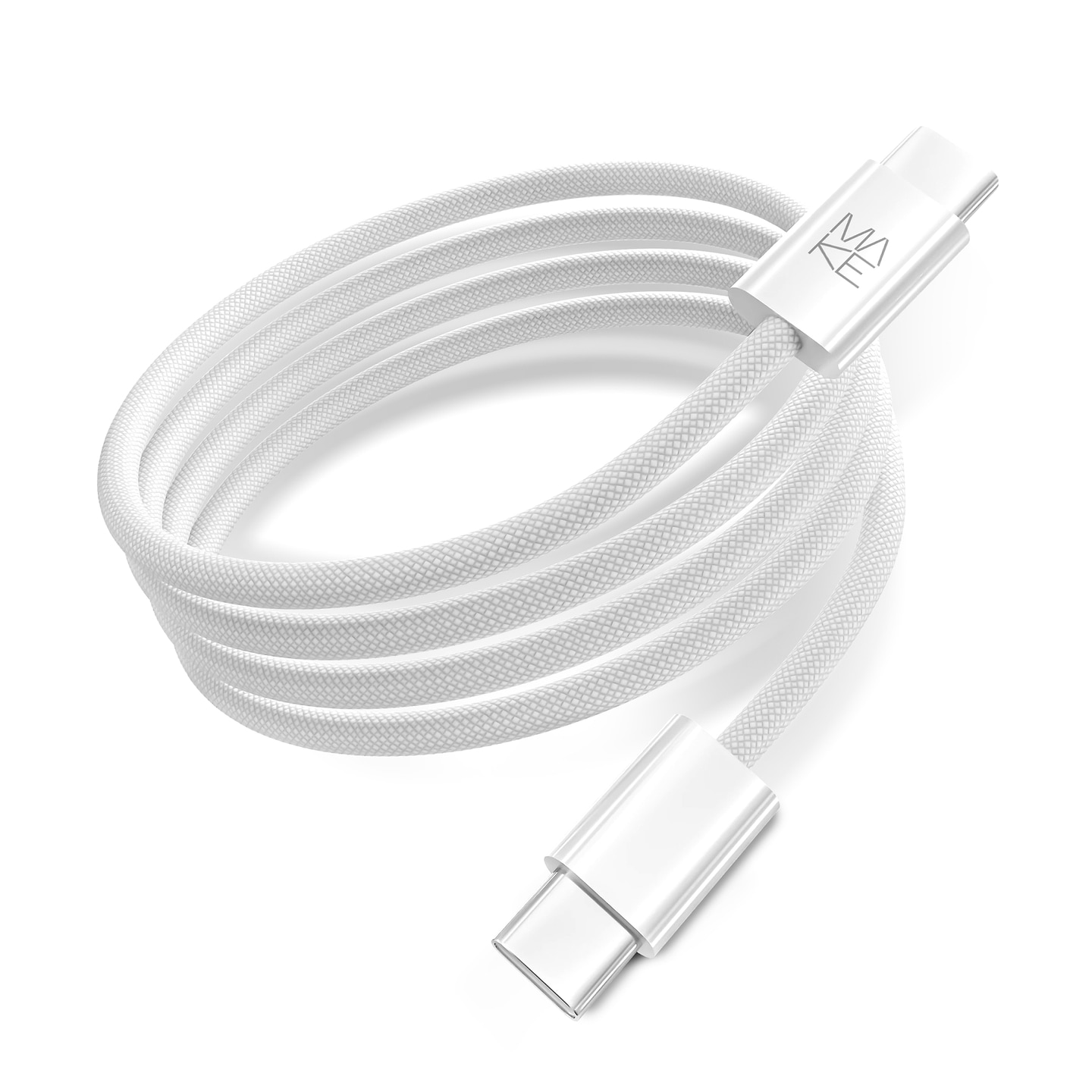 Кабель MAKE Type-C to Type-C PD 65W 1м Nylon White (MCB-CN1WH)