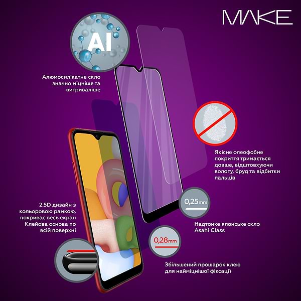 Фото - Захисне скло для смартфону MAKE FCFG Tecno Spark 20/20C/20 Go 2024 (MGF-TS20)