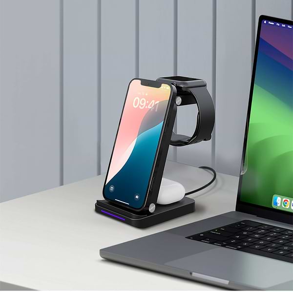 Фото - Беспроводное зарядное устройство MAKE 3в1 15W PS1 (MQI-P101BR)