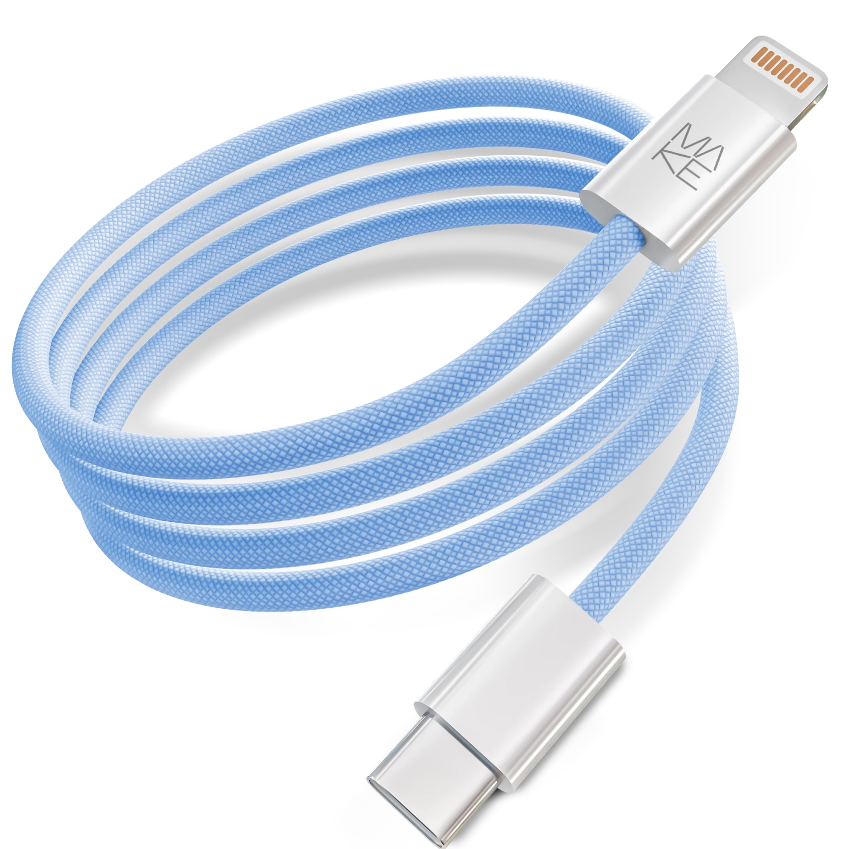 Кабель MAKE Type-C to Lightning 30W 1м Nylon Blue (MCB-LN1BL)