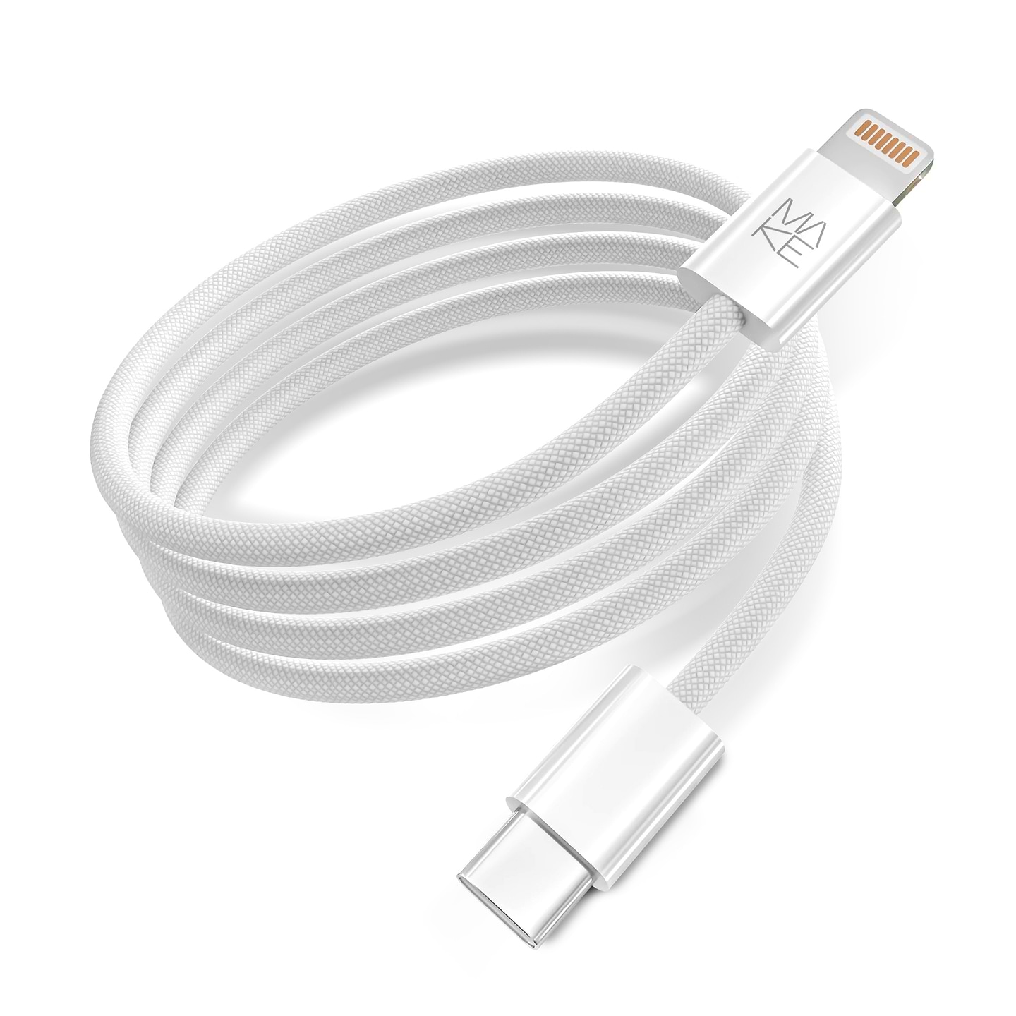 Кабель MAKE Type-C to Lightning 30W 1м Nylon White (MCB-LN1WH)