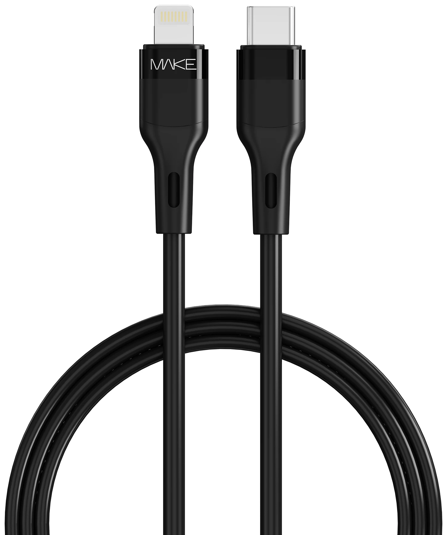 Кабель MAKE Type-C to Lightning 30W 1м Silicone Black (MCB-LS1BK)