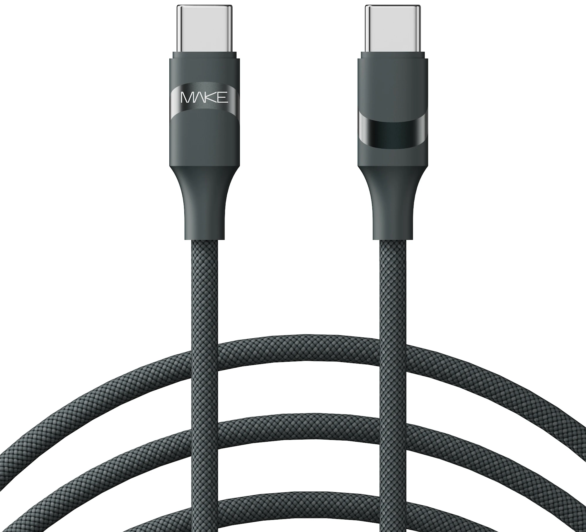 Кабель MAKE Type-C to Type-C PD 60W 1м Braid Black (MCB-CB2BK)