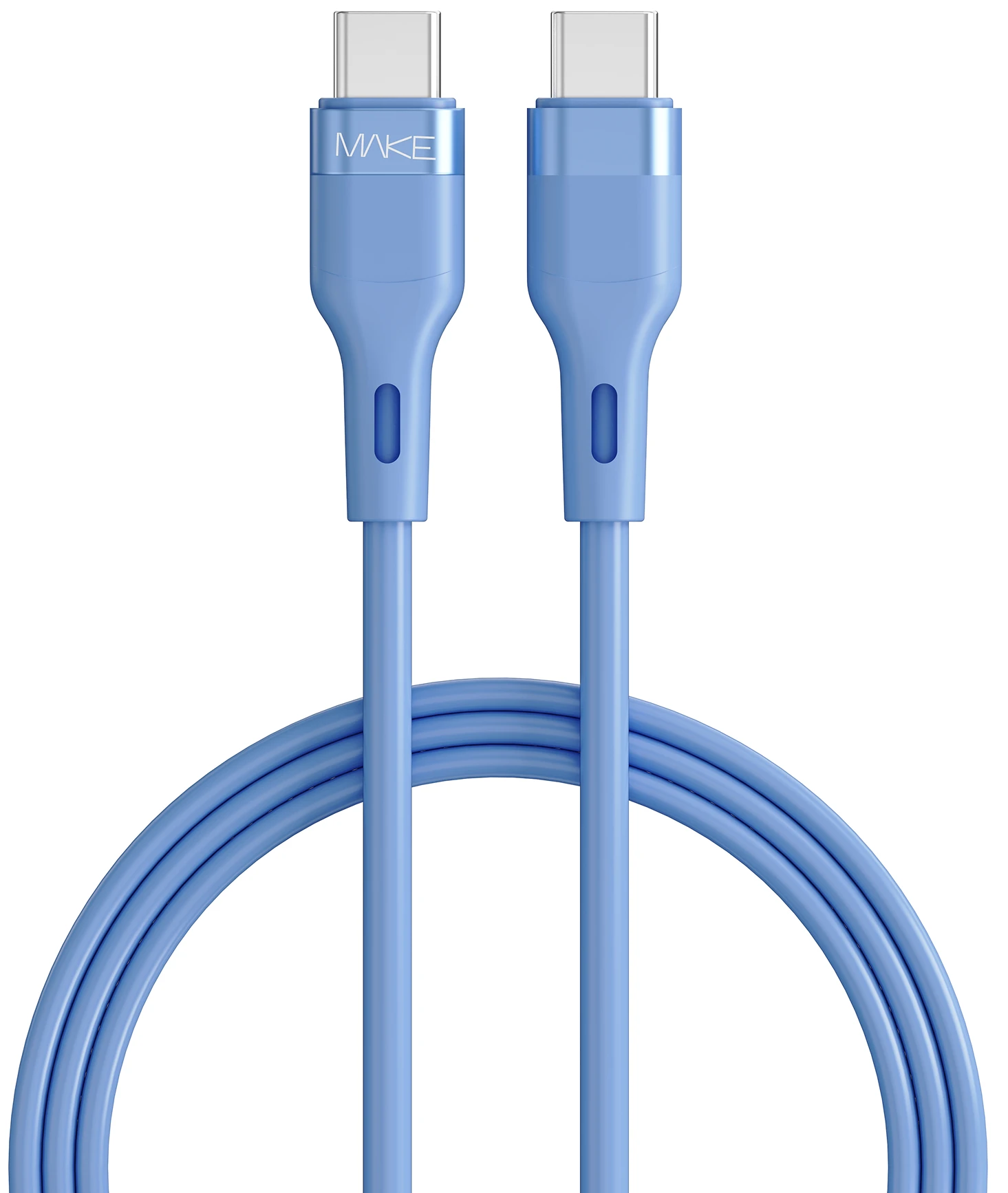 Кабель MAKE Type-C to Type-C PD 60W 1м Silicone Blue (MCB-CS2BL)