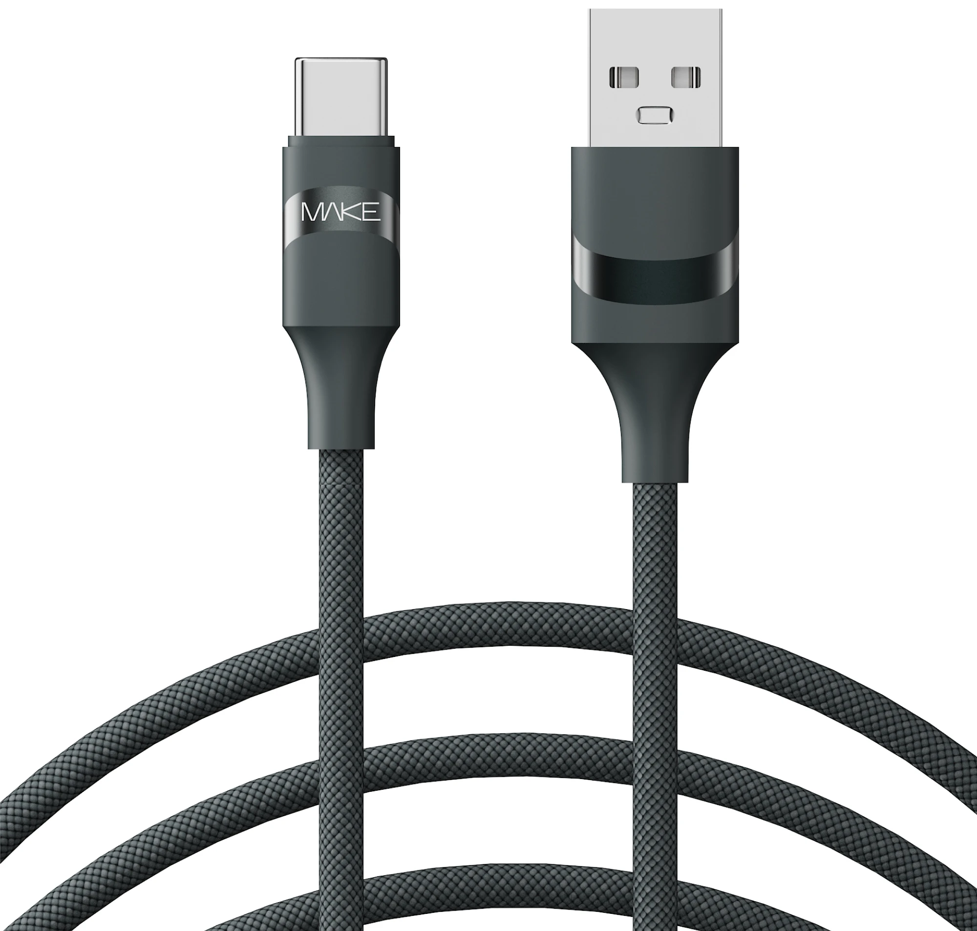 Кабель MAKE USB to Type-C 3A 1м Braid Black (MCB-CB1BK)