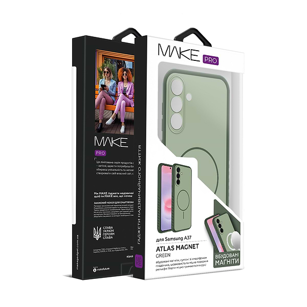 Фото - Чехол для смартфона MAKE Atlas Magnet for Samsung A37, Green (MTLSM-SA37GN)