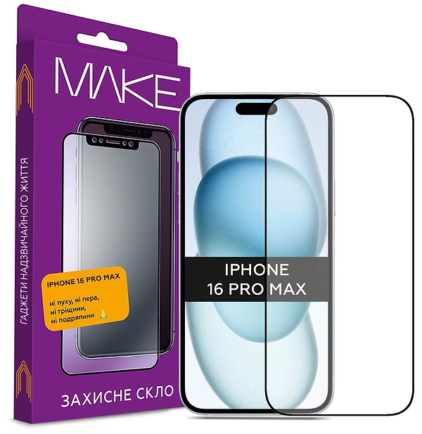 Фото - Захисне скло для смартфону MAKE FCFG Apple iPhone 16 Pro Max (MGF-AI16PM)