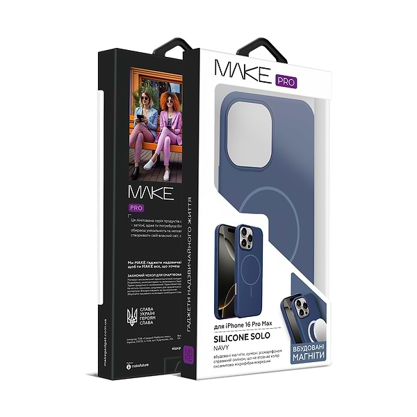 Фото - Чохол для смартфону MAKE for Apple iPhone 16 Pro Max Silicone Solo Navy Blue (MCSO-AI16PMNV)
