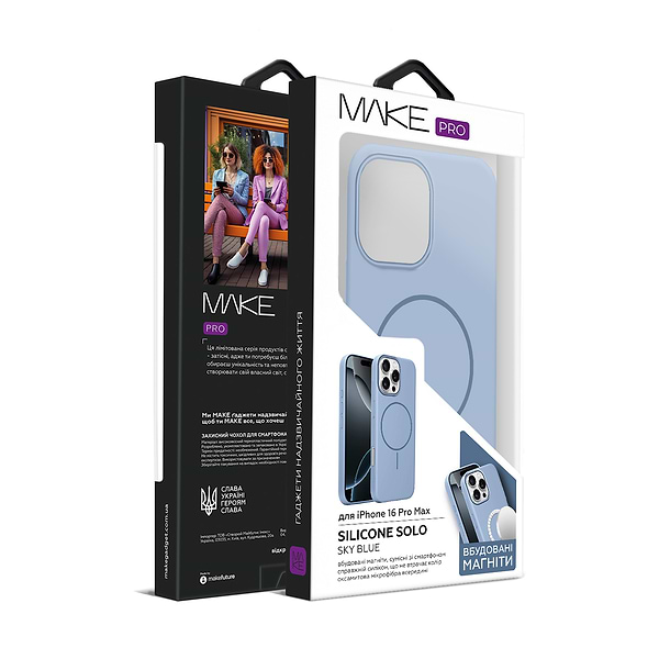 Фото - Чохол для смартфону MAKE for Apple iPhone 16 Pro Max Silicone Solo Sky Blue (MCSO-AI16PMSB)