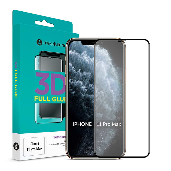 Фото - Уцінка - Захисне скло для смартфону MakeFuture 3D Apple iPhone 11 Pro Max Black (MG3D-AI11PM)