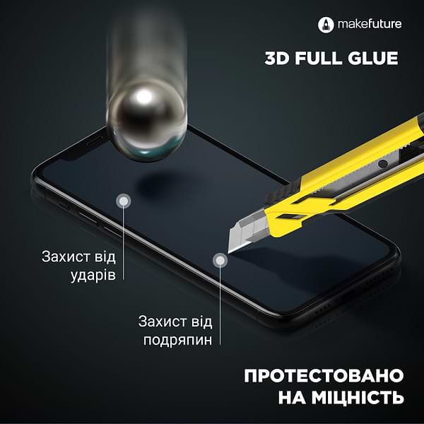 Фото - Уцінка - Захисне скло для смартфону MakeFuture 3D Apple iPhone 11 Pro Max Black (MG3D-AI11PM)