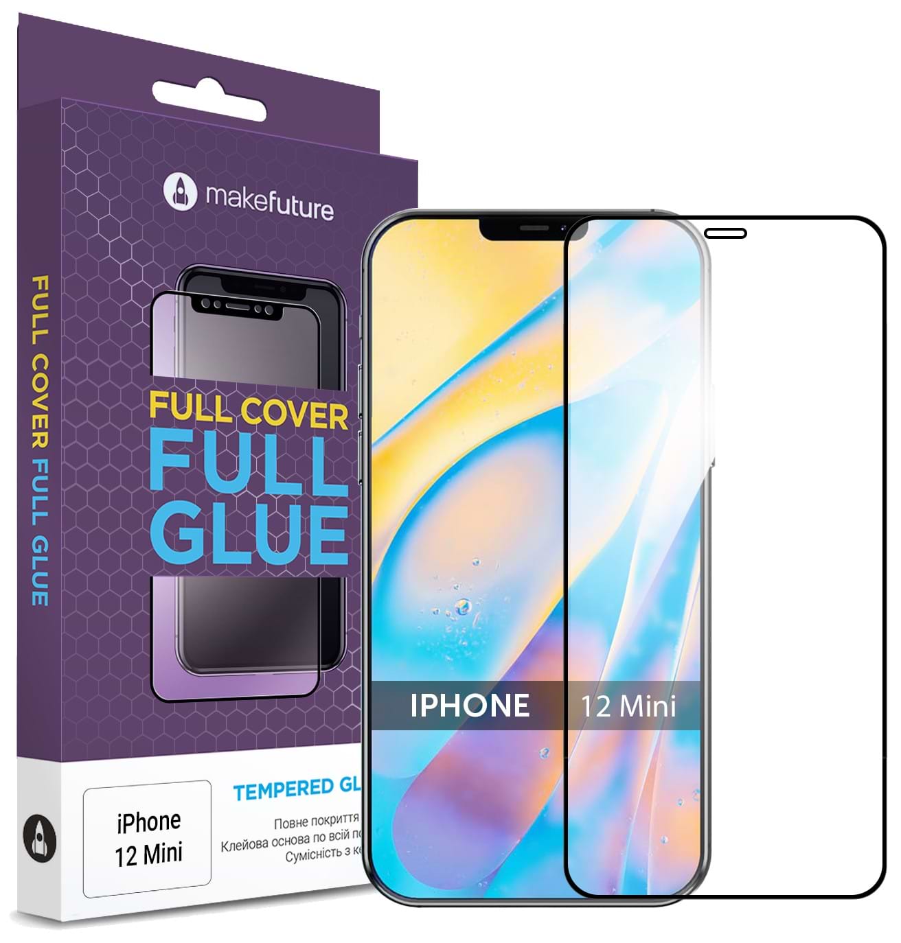 Защитное стекло для смартфона MakeFuture Full Cover Full Glue Apple iPhone 12 Mini (MGF-AI12M)
