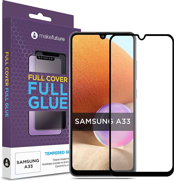 Фото - Защитное стекло для смартфона MakeFuture Full Cover Full Glue Samsung A33 (MGF-SA33) Фото - Защитное стекло для смартфона MakeFuture Full Cover Full Glue Samsung A33 (MGF-SA33)