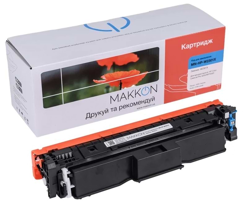 Картридж-тонер Makkon HP W2301X (230X) для CLJ Pro 4203/4303 cyan (MN-HP-W2301X)