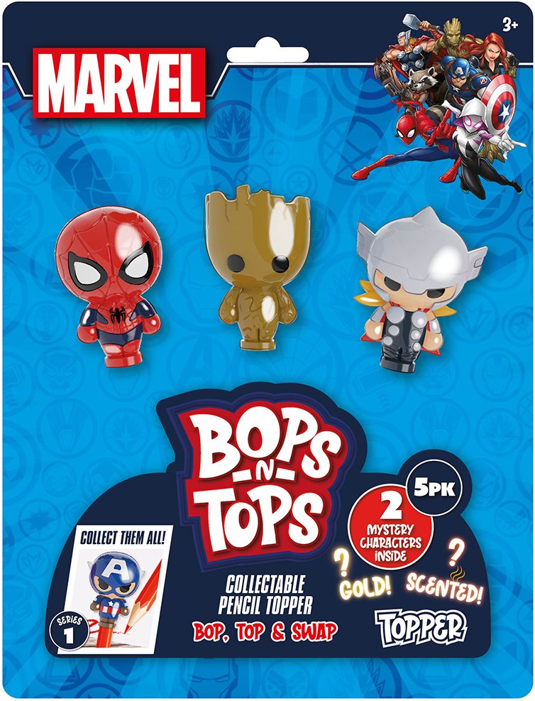 Колекційна фігурка Sambro "Bop n Tops" – МАРВЕЛ (5 фігурок, в асорт.) (MAR-3562-KV-FO)