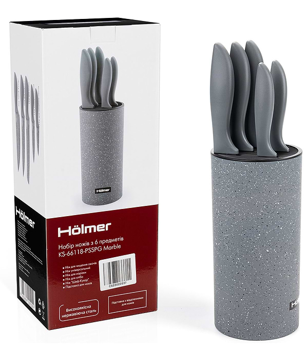 Фото - Набір ножів Holmer KS-66118-PSSPG Marble