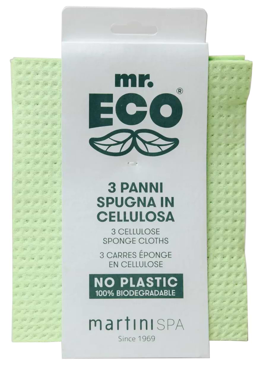Набор губок целлюлозных для мытья посуды MARTINI SPA Mr.Eco 3 Cellulose Sponge Cloths (7229MRE)