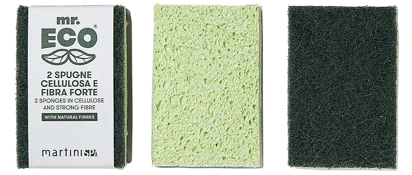 Губка для мытья посуды целлюлозная MARTINI SPA Mr.Eco 2 Sponges In Cellulose And Strong Fibre (7227MRE)