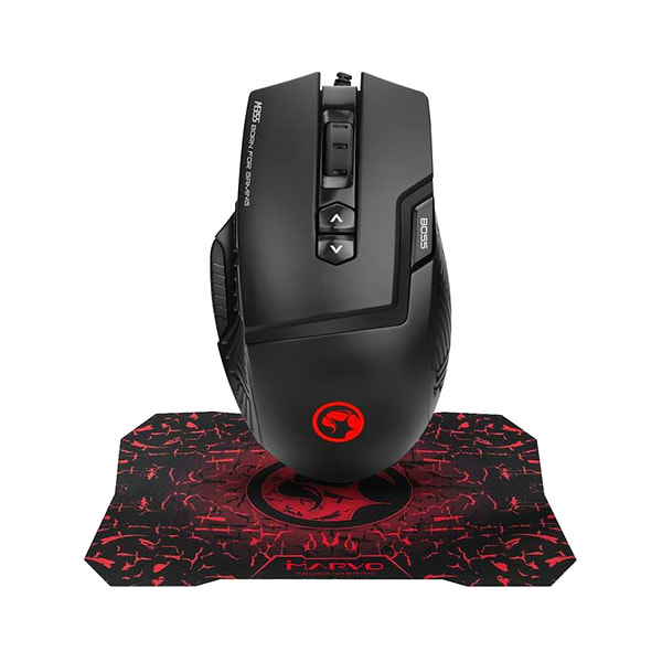 Фото - Миша дротова ігрова Marvo M355 7 colors-LED Black +коврик G1