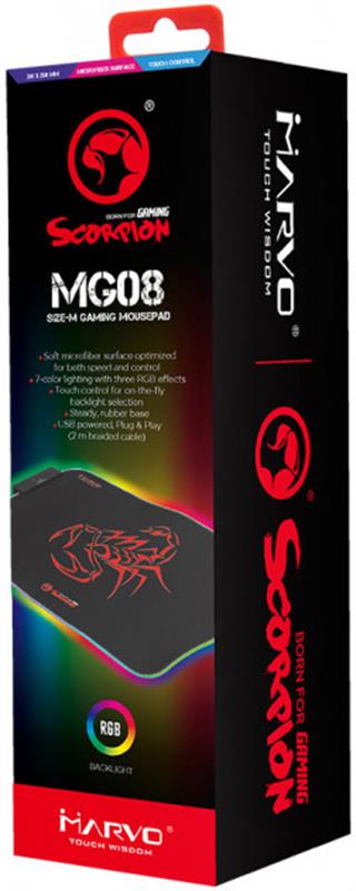 Фото - Килимок для миші ігровий Marvo MG08 M RGB Lighting (MG08.M.RGB)