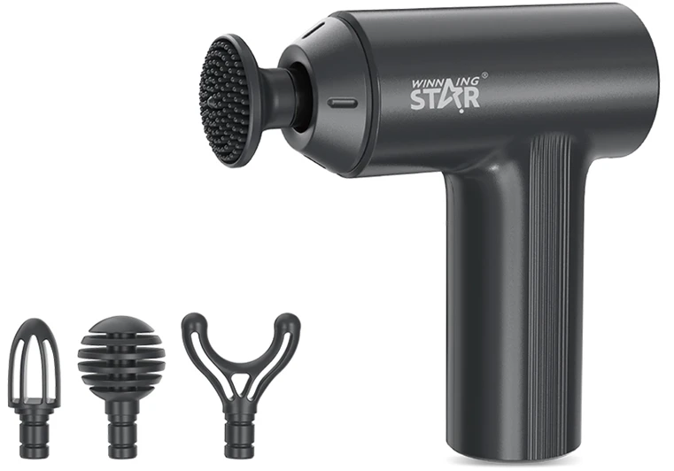 Массажер для тела WinningStar ST-6408 10W FASCIA MASSAGE GUN 4 насадки Black (WNNGS-ST-6408-BK)