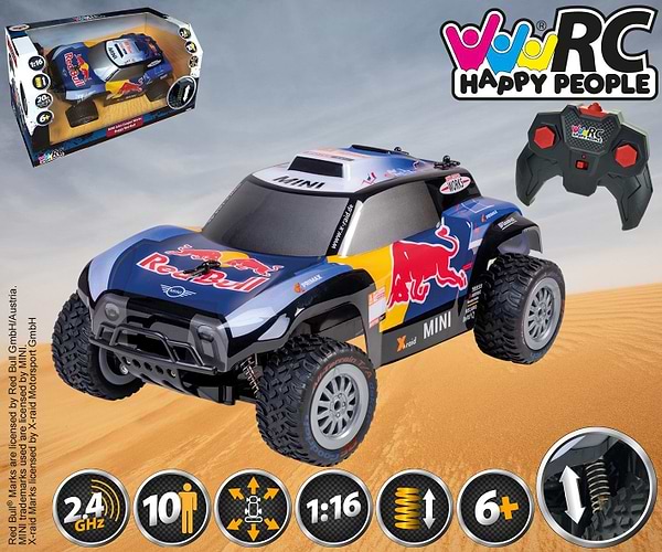 Фото - Радиоуправляемая машинкаHappyPeople Машина на РУ "RED BULL X-raid MINI JCW Buggy" 1:16, 30 cм, 2.4 Ghz (ГГц) (H30045)
