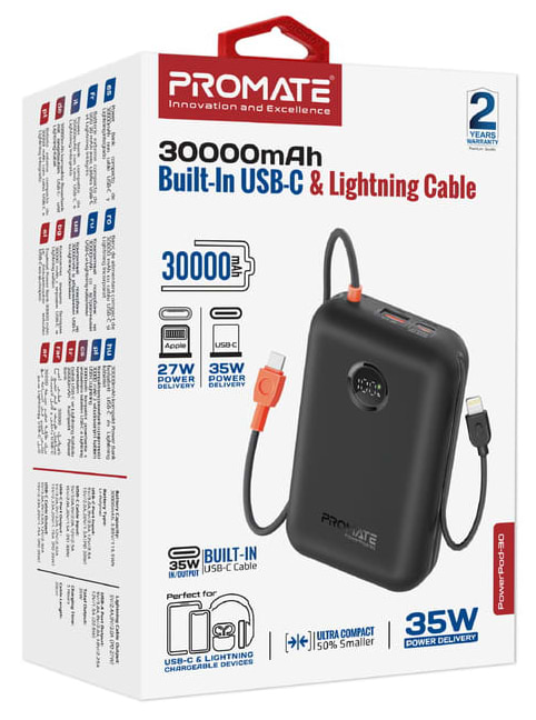 Фото - Батарея мобільна Promate 30000mAh (powerpod-30.black)