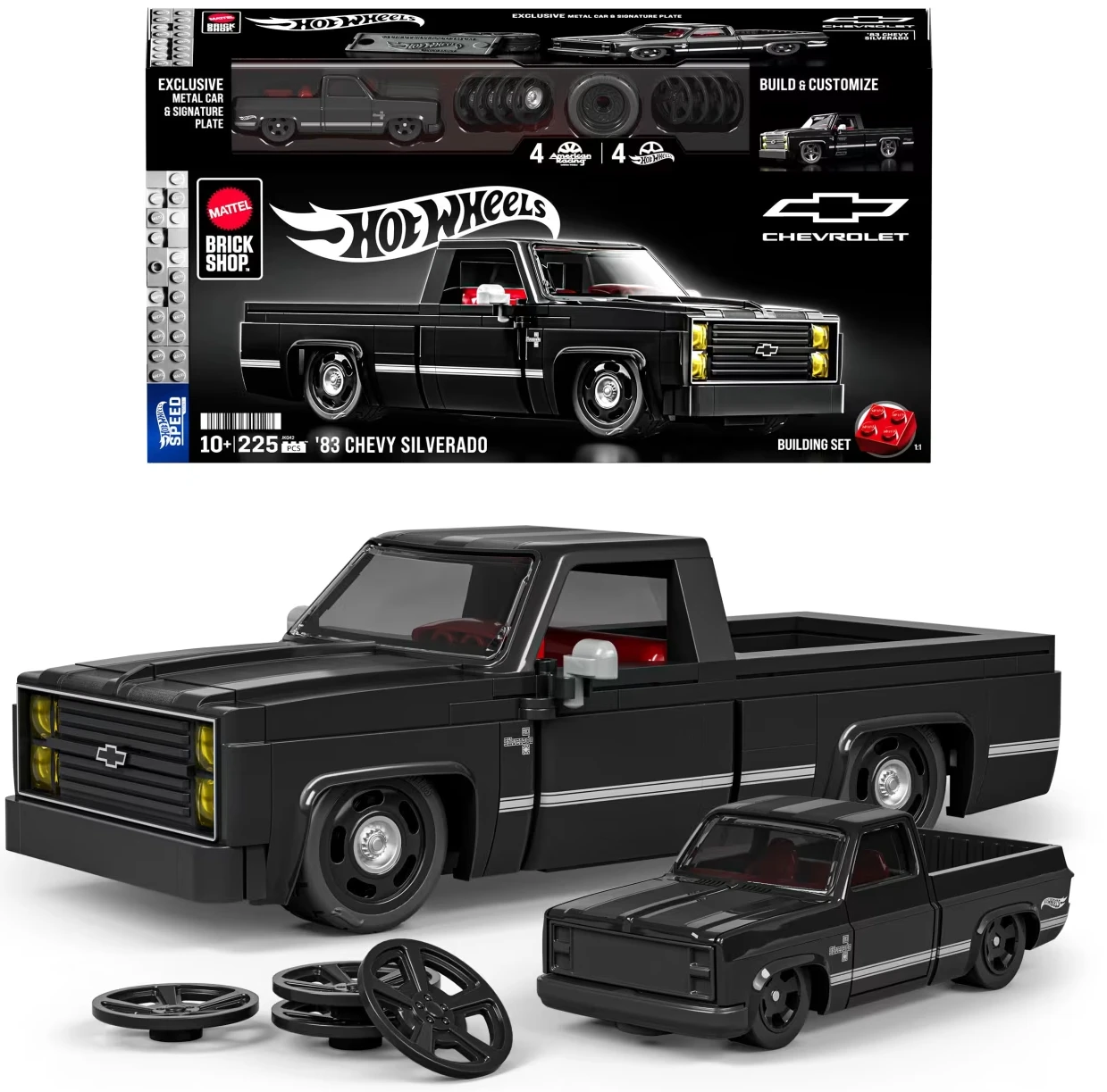 Колекційна машинка-конструктор Mattel Brick Shop Chevy '83 Silverado серії Speed Mattel Brick Shop (JKG42)