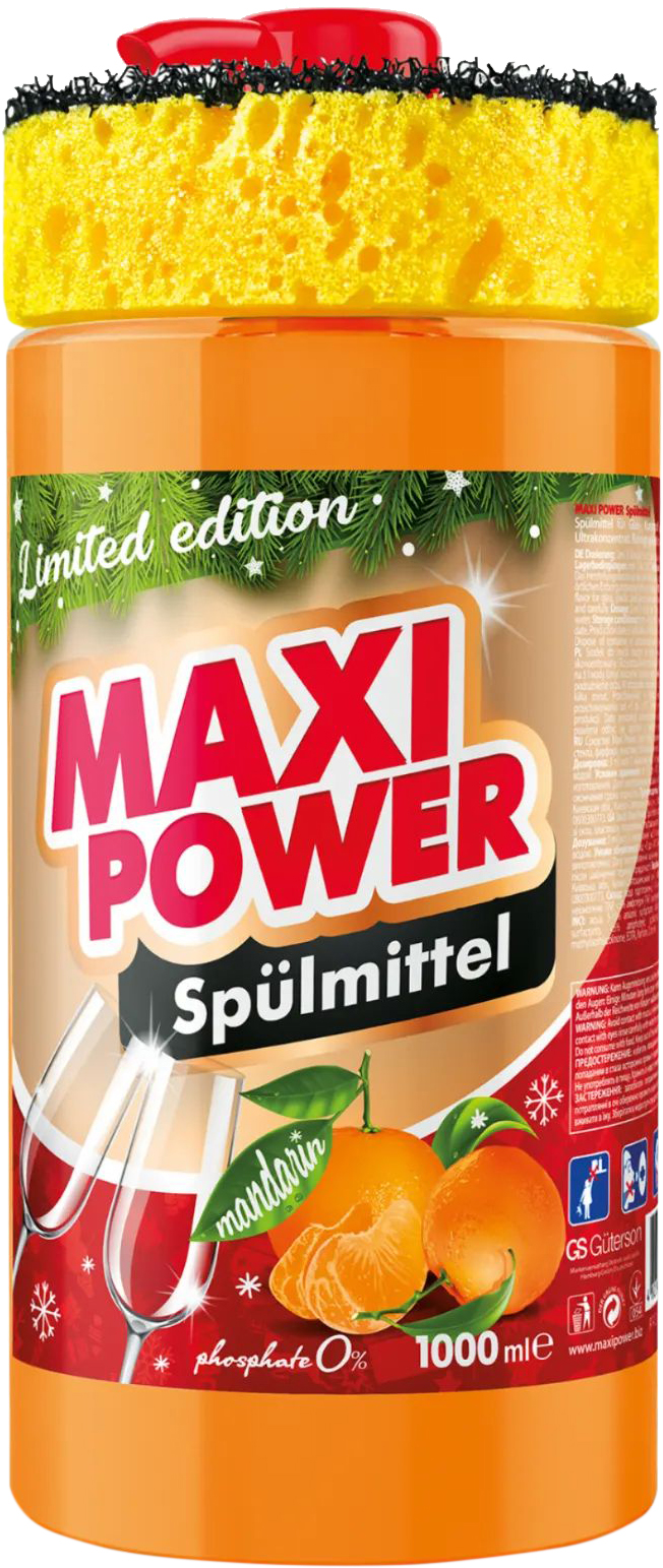Фото - Засіб для ручного миття посуду Maxi Power Мандарин 1 л (4823098413929)
