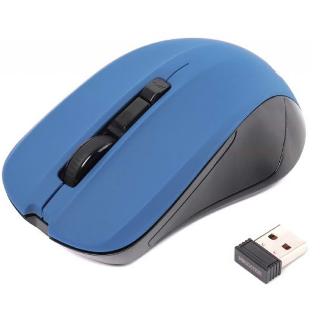 Мышь беспроводная Maxxter Mr-337-Bl Blue USB - Фото 1
